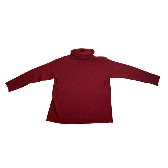Eileen Fisher Oxblood Oversized Cotton Cashmere Cowel Neck Sweater - Size XXS - Picture 3 of 8